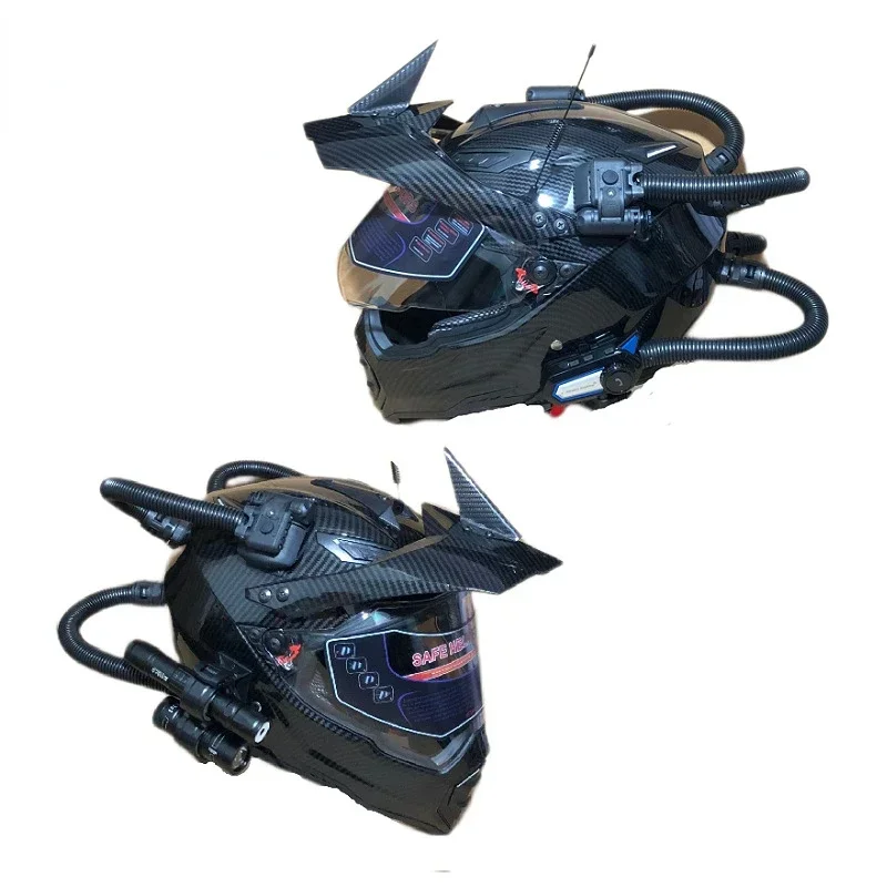 خوذة الرجعية دراجة نارية على ا - مراجعة Full Face Motorcycle Helmet With Bluetooth وسعره