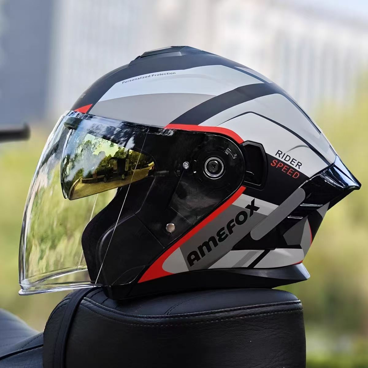 خوذة دراجة نارية مفتوحة الوجه  - مراجعة Motorcycle Helmet Inner Sun Visor Lens وسعره