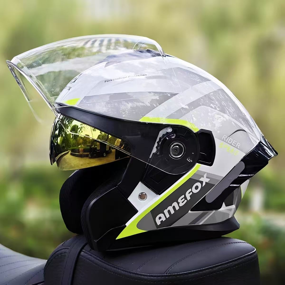 خوذة دراجة نارية مفتوحة الوجه  - مراجعة Motorcycle Helmet Inner Sun Visor Lens وسعره