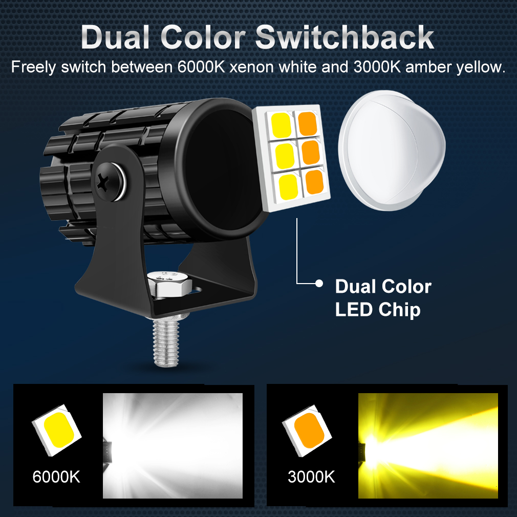 العالمي للدراجات النارية LED ا - مراجعة Universal Motorcycle Led Headlight Projector وسعره